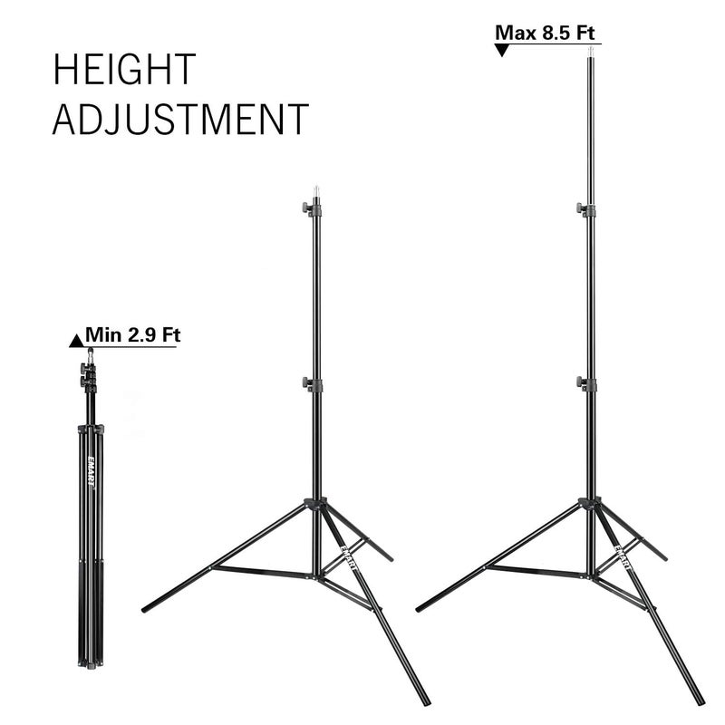 EMART 8.5FT Photography Green Screen Background Disc Reflector Light Stand with 5/8" Heavy Duty Clamp Holder, for Diffuser, Pop Up Backdrop, Photo Shooting, Video Studio, Lighting Umbrella - Image 2